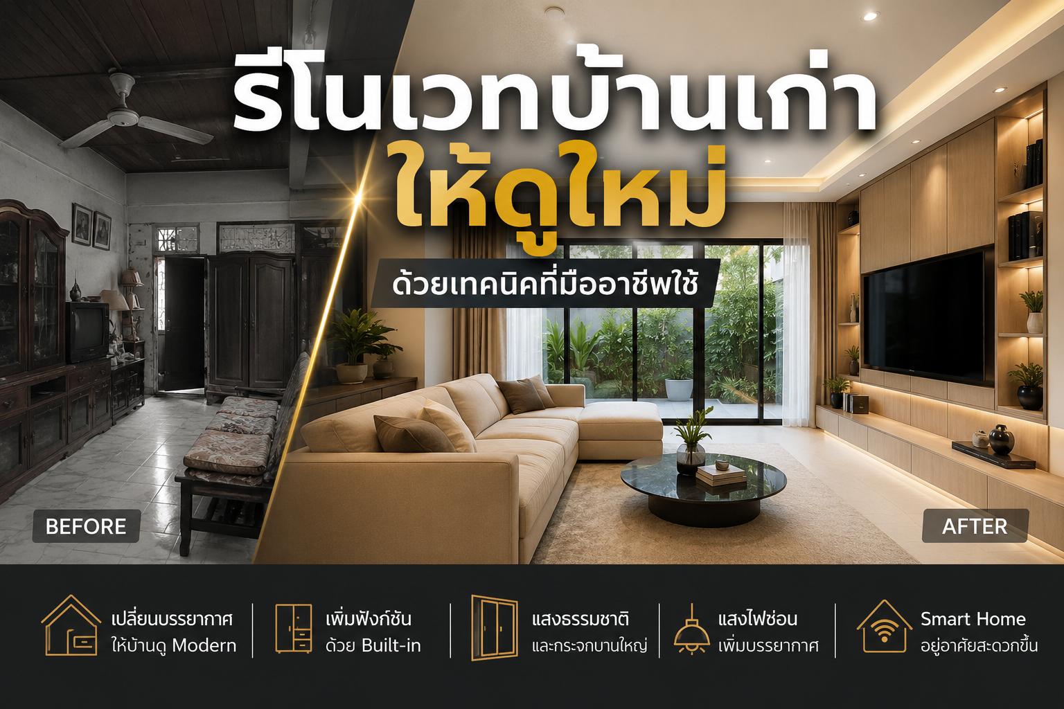 รีโนเวทบ้านเก่าให้ดูใหม่ สไตล์ modern luxury